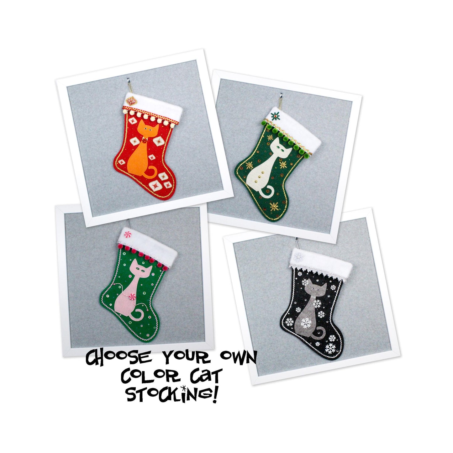 Custom Cat Handmade Christmas Stocking