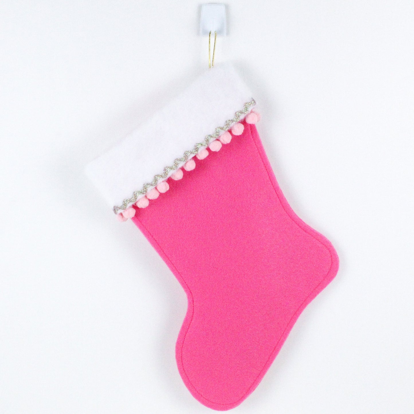 Light pink Drunk Elephant on candy pink felt Christmas stocking