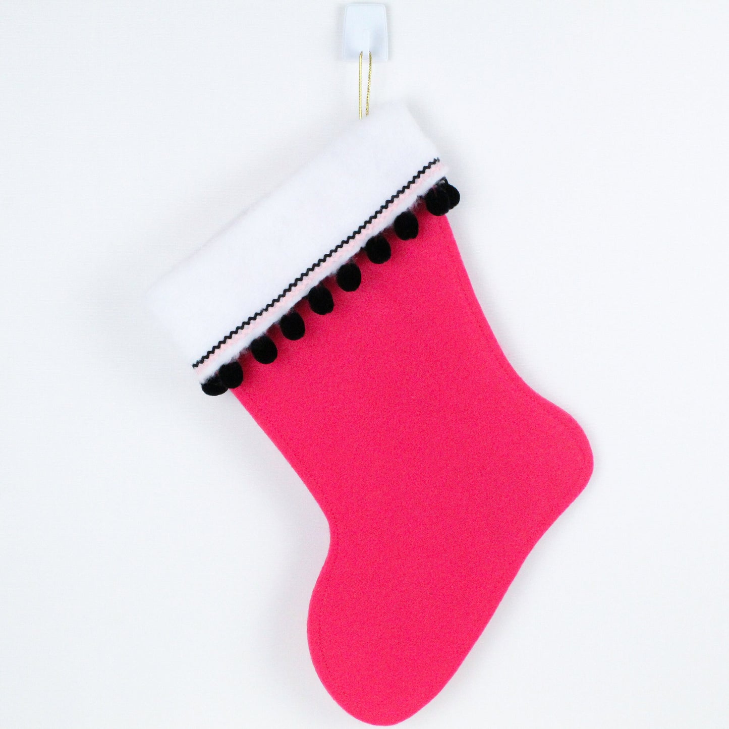 Pink flamingo on pink felt Christmas stocking