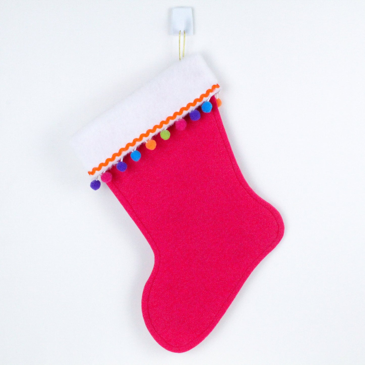 Purple octopus on pink felt Christmas stocking
