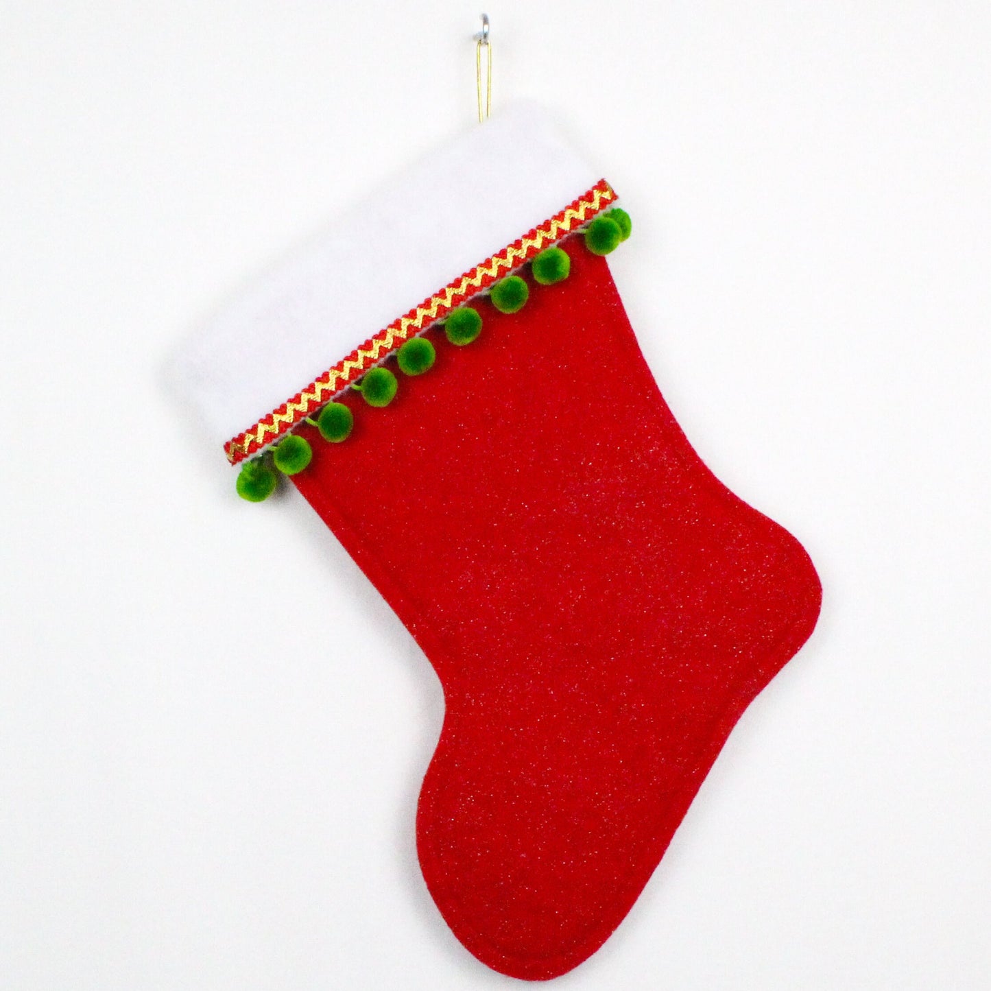 Tiki Santa on red felt Christmas stocking