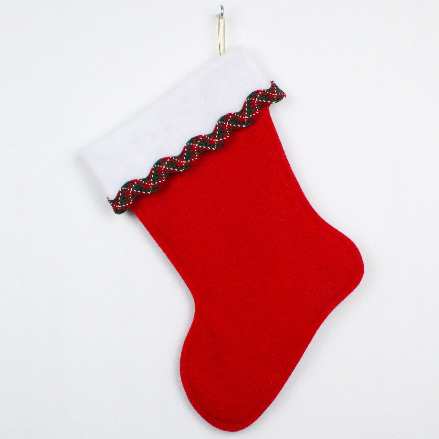 Yeti Santa on red felt Christmas stocking